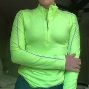 Highlighter green quarter zip